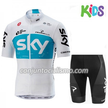Conjunto Maillot + Culotte Corto 2018 Team Sky Niños N001